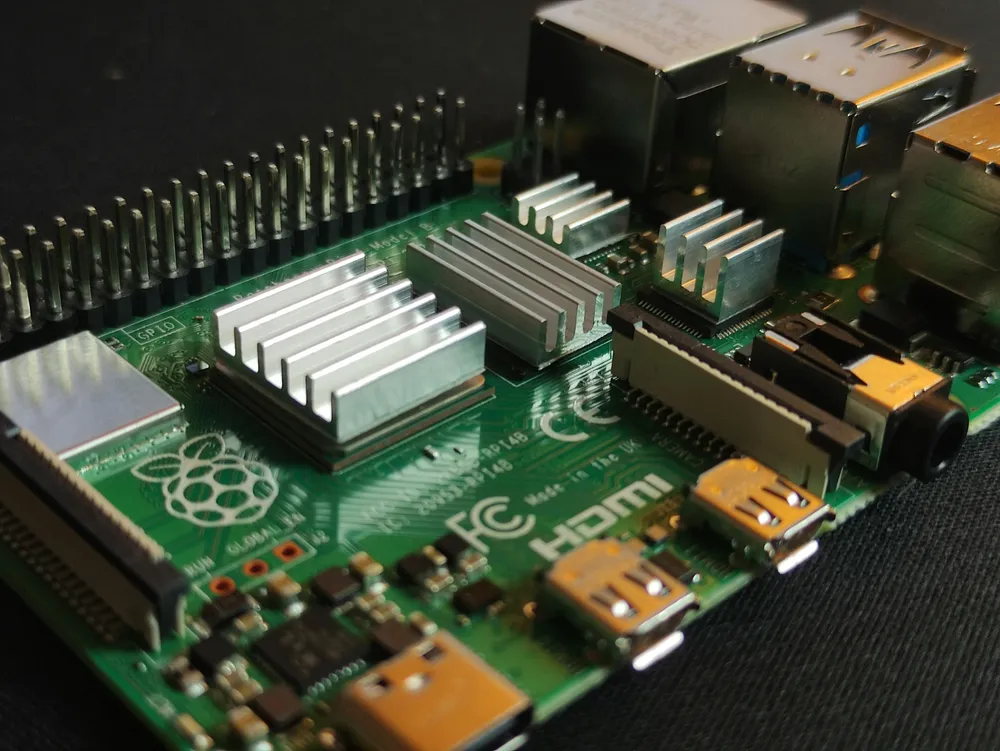 closeup of raspberry pi device